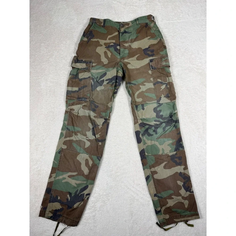 Military Cargo Pants Mens 30x31 Camo vtg Woodland Tactical Utility BDU Trousers